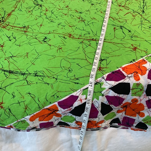 Sara Wax a line dress lime orange magenta L Handmade - Picture 11 of 16